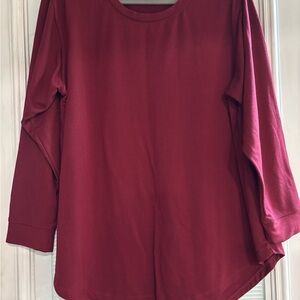 Jane and Delancey Maroon Long Sleeve Top